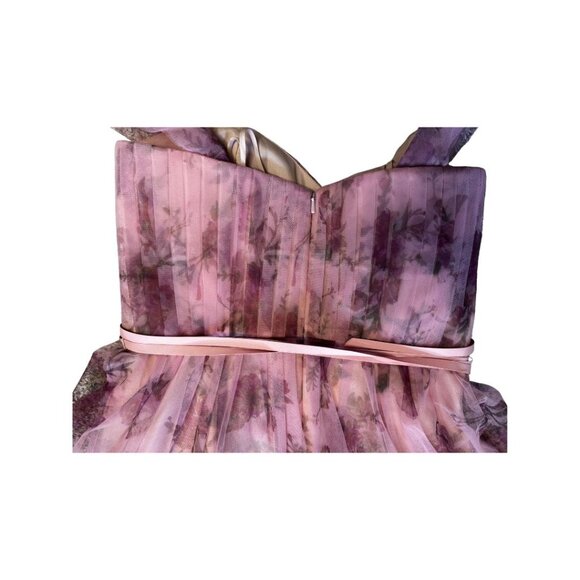 Marchesa Notte (Bridesmaid) Blush Floral Tulle Gown - Picture 8 of 13